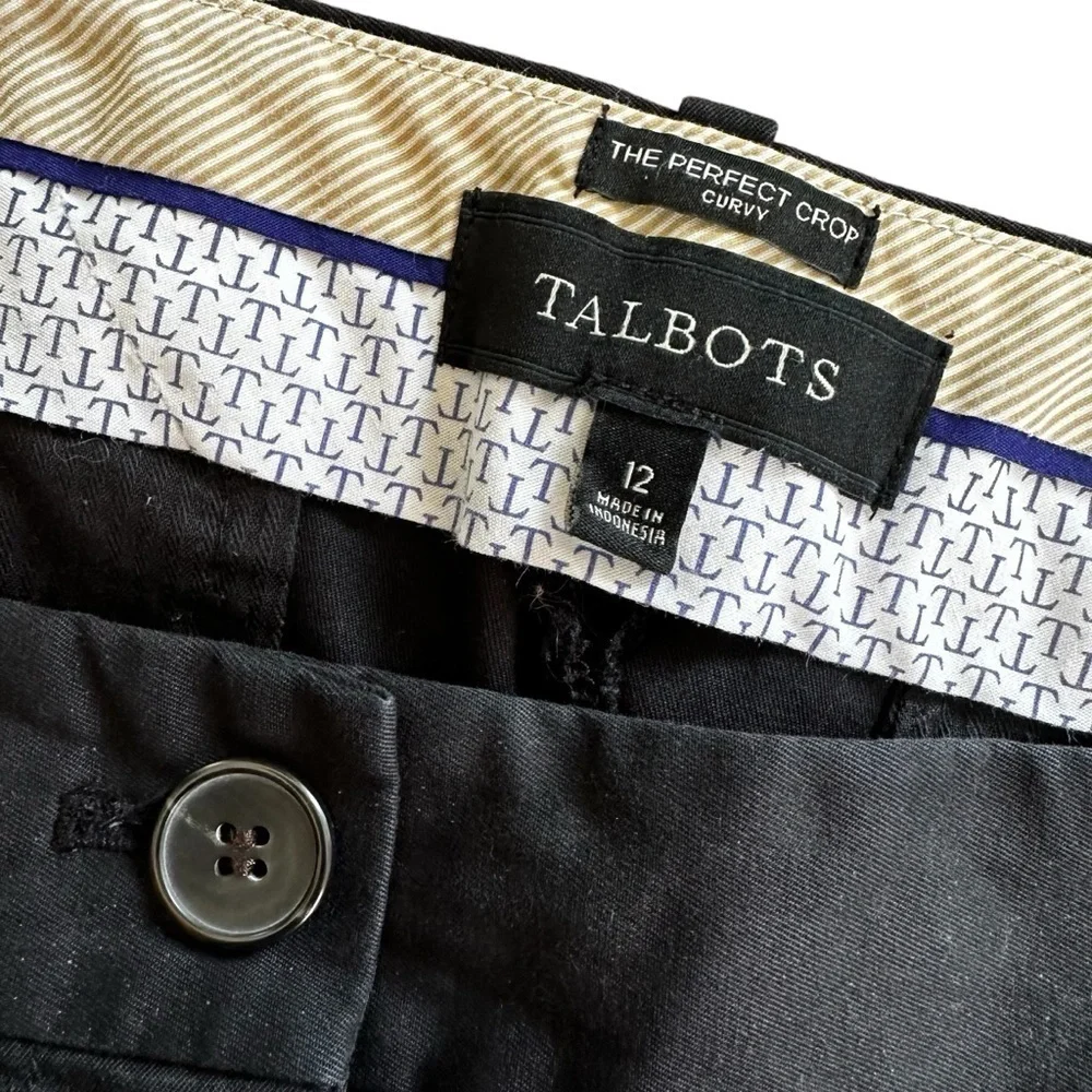 Talbots Perfect Crop Curvy Black Pants, 12